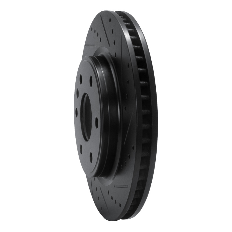 Buick Enclave Brake Rotor (1) - Front Right - R1 Concepts - Drilled & Slotted - Black - `07-`17